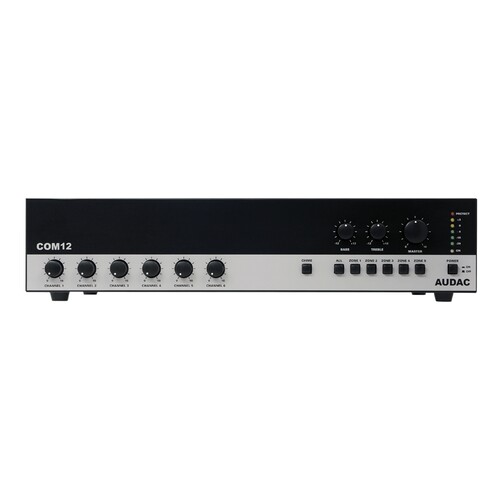 COM12 Audac Tischverstärker 120W 100V 6 Eingänge 5 Zonen schaltbar Produktbild Additional View 2 L