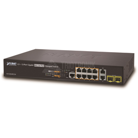 GS-5220-8P2T2S Planet IPv4/IPv6 L2+/L4 Managed 8 Port 802.3at High Power Produktbild front M