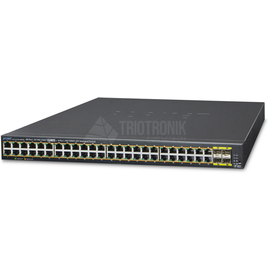 GS-4210-48P4S Planet IPv6/IPv4, 48 Port Managed 802.3at POE+ Gigabit Ethernet Produktbild front M