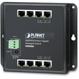 WGS-4215-8T Planet IP30, IPv6/IPv4, 8 Port 1000TP Wall mount Managed Produktbild front M