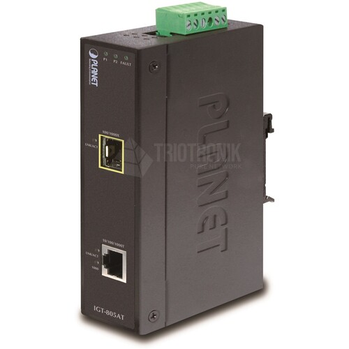 IGT-805AT Planet IP30 Industrial 10/100/1000T to 100/1000X SFP Gigabit Produktbild Front View L