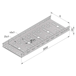 13822 Trayco CTLI35 200 3PG Kabelrinne integr. Verb leicht Cable Tray interl Produktbild front M