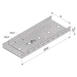 13822 Trayco CTLI35 200 3PG Kabelrinne integr. Verb leicht   Cable Tray interl Produktbild