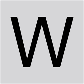 99222.013.W RZB Buchstabe W,100mm Produktbild front M