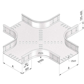 12114 Trayco CT60-X-500-PG Kabelrinne X-Stück 500 Produktbild