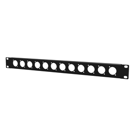 BP112 Caymon 19 Zoll Blindabdeckung, 12x D Ausschnitt, schwarz 1 HE Produktbild front M