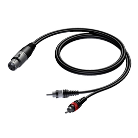 CAB704/1.5 Procab Kabel XLR-Kupplung auf 2x Cinchstecker 1.5M Produktbild front M