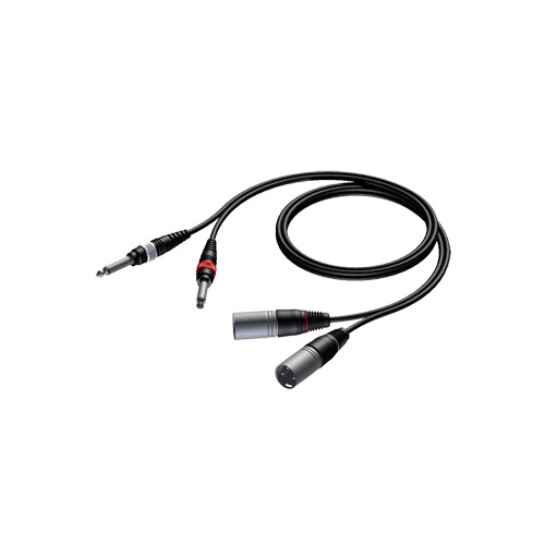 CAB708/1.5 Procab Kabel 2x XLR-Stecker 2x Klinkensstecker Mono 1m Produktbild