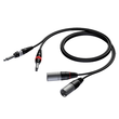 CAB708/3 Procab Kabel 2x XLR-Stecker auf 2x Klinkestecker mono groß 3m Produktbild front S