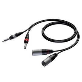 CAB708/3 Procab Kabel 2x XLR-Stecker auf 2x Klinkestecker mono groß 3m Produktbild front M