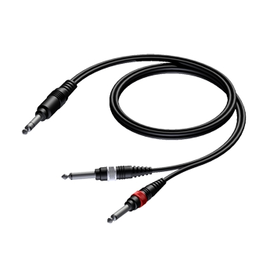 CAB721/1.5 Procab Kabel 1xKlinkenstecker 6,3mm stereo zu 2x Klinke mono 6,3 1,5m Produktbild front M