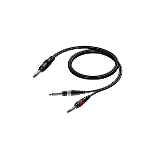 CAB721/1.5 Procab Kabel 1xKlinkenstecker 6,3mm stereo zu 2x Klinke mono 6,3 1,5m Produktbild