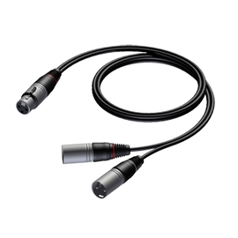 CAB735/1.5 Procab XLR-Kupplung auf 2 XLR Stecker 1,5m Produktbild front M