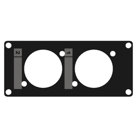 Casy105/B Caymon Casy 1 fach Modul für 2x D- Ausschnitt, schwarz Produktbild front M