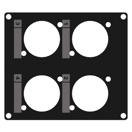 Casy203/B Caymon Casy 2fach Modul mit 4x D-Ausschnitt, schwarz Produktbild front M