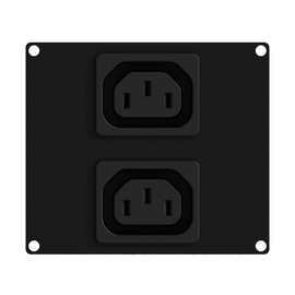 Casy282/B Caymon Casy 2fach Modul mit 2x Kaltgeräte-Buchse C13 auf GST18 Stecker Produktbild front M