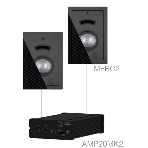CERRA2.2/B Audac Lautsprecherset AMP20 & 2X MERO2 schwarz Produktbild Front View L