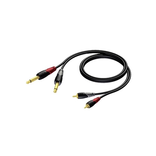 CLA631/3 Procab Kabel 2xKlinke mono 6,3 auf 2x Cinchstecker, 3m Produktbild Front View L