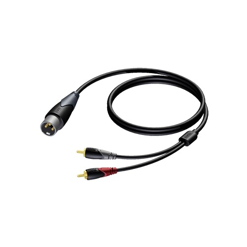 CLA703/1.5 Procab Kabel XLR-Stecker 2x Cinchstecker 1,5m Produktbild