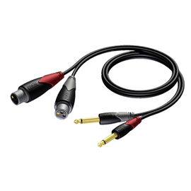 CLA707/1.5 Procab Kabel 2xXLR-Buchse zu 2x Klinke Mono groß, 1,5 Produktbild front M