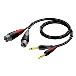 CLA708/1.5 Procab Kabel 2x XLR-Stecker 2x Klinkenstecker Mono groß, 1,5m Produktbild