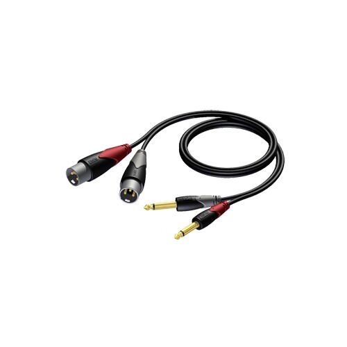 CLA708/1.5 Procab Kabel 2x XLR-Stecker 2x Klinkenstecker Mono groß, 1,5m Produktbild