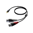 CLA712/3 Procab XLR Kabel 2x Stecker auf Klinkenstecker 3,5 stereo, 3m Produktbild front S