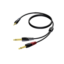 CLA713/1.5 Procab Kabel 2xKlinke mono 6,3 auf Klinkenstecker 3,5 stereo, 1,5m Produktbild front M