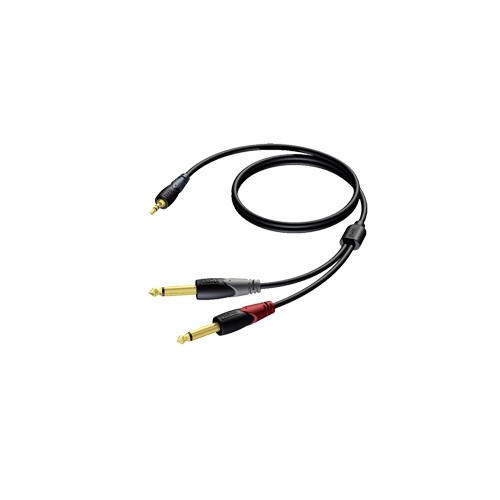 CLA713/3 Procab Kabel 2xKlinke mono 6,3 auf Klinkenstecker 3,5 stereo, 3m Produktbild