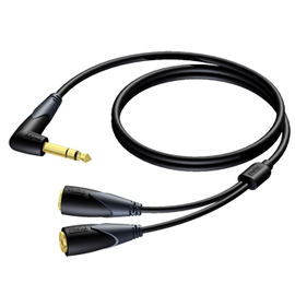 CLA720/1.5 Procab Kabel Klinke stereo 6,3 auf 2x Klinkenbuchse 3,5 stereo 1,5m Produktbild front M
