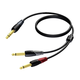 CLA721/1.5 Procab Klinkenkabel Stereo groß auf 2x Klinke mono groß 1,5m Produktbild front M