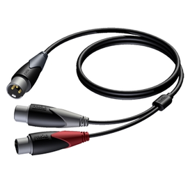 CLA736/1.5 Procab Kabel XLR-Stecker auf 2x XLR-Buchse 1,5m Produktbild front M