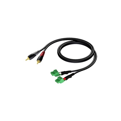 CLA832/1 Audac Kabel 2xCinchstecker auf 2x Terminal Block (3P   3.81MM)   1M Produktbild