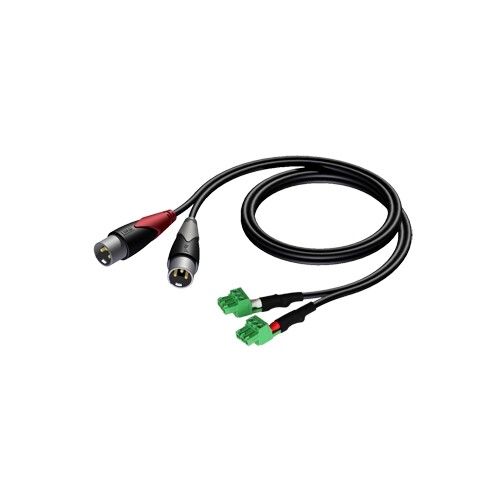 CLA834/1 Audac Kabel 2x XLR-Stecker auf 2x Terminal Block (3P   3.81MM)   1,5M Produktbild