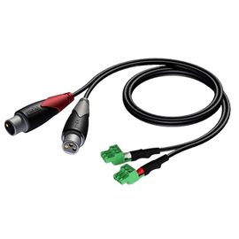 CLA835/1 Audac Kabel 2x XLR Buchse auf 2x Terminal Block (3P 3.81MM) 1m Produktbild front M