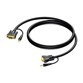 CLV115/5 Procab VGA-Kabel m/m mit Klinkenstecker 3,5mm stereo 5m Produktbild front M