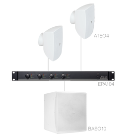 FESTA4.3E/W Audac Lautsprecherset 2X ATEO4 + BASO10 & EPA104, weiss Produktbild