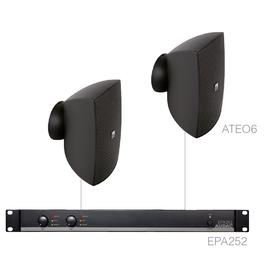 FESTA6.2E/B Audac Lautsprecherset 2X ATEO6 + EPA252, schwarz Produktbild