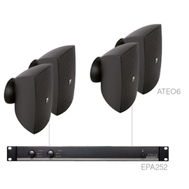 FESTA6.4E/B Audac Lautsprecherset 4X ATEO6 + EPA252, schwarz Produktbild
