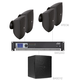 FESTA6.5/B Audac Lautsprecherset 4X ATEO6 + BASO12 & SMQ350, schwarz Produktbild