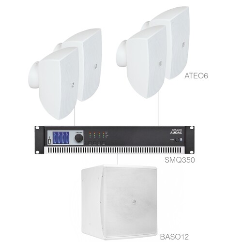 FESTA6.5/W Audac Lautsprecherset 4X ATEO6 + BASO12 & SMQ350, weiss Produktbild Front View L