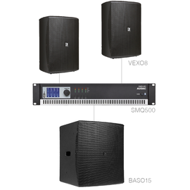 FORTE8.3/B Audac Lautsprecherset medium 2X VEXO8 + BASO15 & SMQ500   schwarz Produktbild