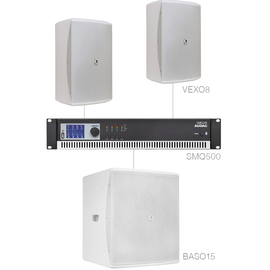 FORTE8.3/W Audac Lautsprecherset medium 2X VEXO8 + BASO15 & SMQ500   weiss Produktbild