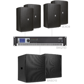 FORTE8.6/B Audac Lautsprecherset groß 4x VEXO8 + 2X BASO15 & SMQ750   schwarz Produktbild
