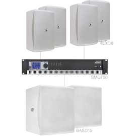 FORTE8.6/W Audac Lautsprecherset groß 4x VEXO8 + 2X BASO15 & SMQ750   weiss Produktbild