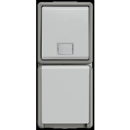 5TD4821 Siemens DELTA fläche IP44 AP Kombi aus Taster und SCHUKO-Steckdose m Produktbild front M