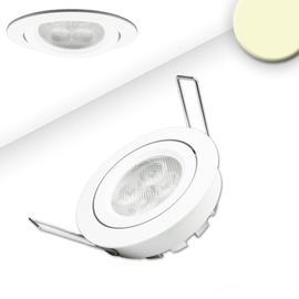 112049 Isoled LED Einbaustrahler, weiß, 8W, 72°, rund, warmweiß, dimmbar Produktbild front M