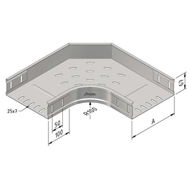 13377 Trayco CT60 B90 100 SS Kabelrinne Bogen Cable Tray Bend Produktbild front M