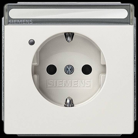 5UB1854-1 Siemens DELTA style SCHUKO- Steckdose mit Schriftf., Betriebsa. und Produktbild