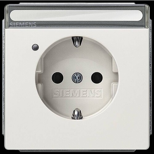 5UB1854-1 Siemens DELTA style SCHUKO- Steckdose mit Schriftf., Betriebsa. und Produktbild